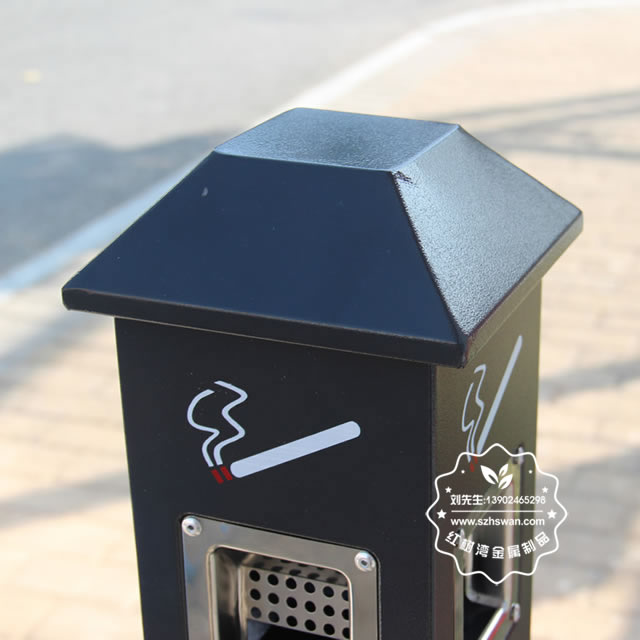 烤漆方形不銹鋼煙蒂柱圖片005