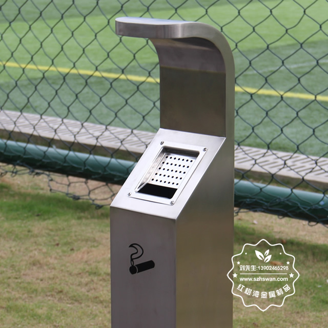 地鐵站出口方形不銹鋼煙灰柱圖片006