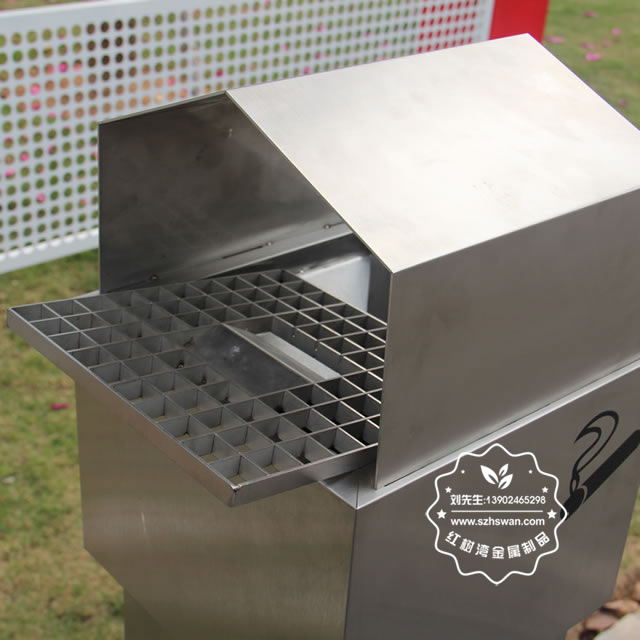 室外方形不銹鋼煙蒂柱圖片005