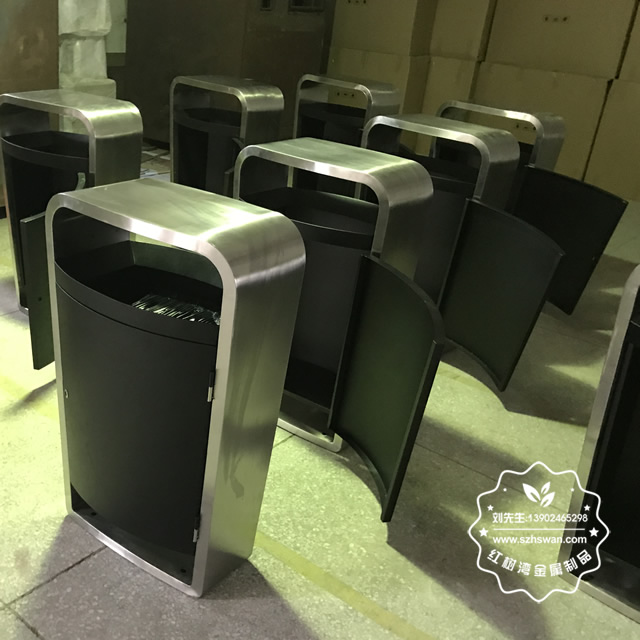 戶外市政道路不銹鋼垃圾桶圖片02