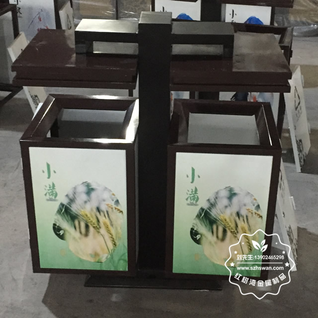 公園戶外鋼制二分類垃圾箱圖片04