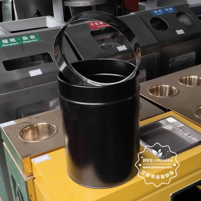 室內(nèi)家用酒店小號不銹鋼垃圾桶圖片02