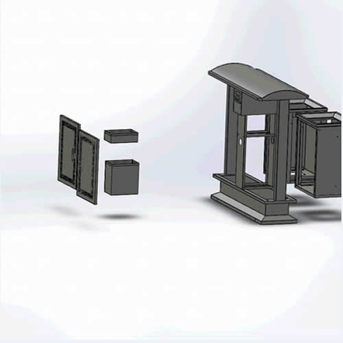 戶外分類不銹鋼垃圾桶結(jié)構(gòu)圖4