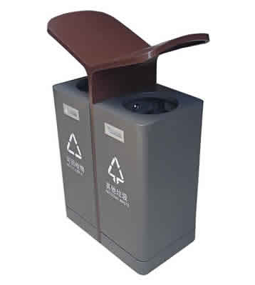 戶外翼形噴塑不銹鋼分類垃圾箱主圖