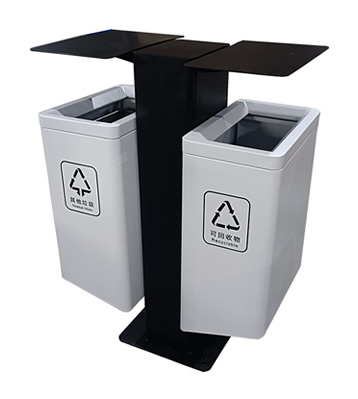市政道路烤漆不銹鋼分類垃圾桶
