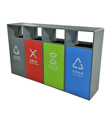 戶外小區環衛四色分類不銹鋼垃圾桶