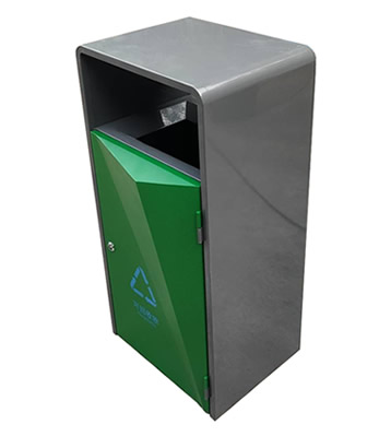 戶外學校組合式菱形不銹鋼分類垃圾桶