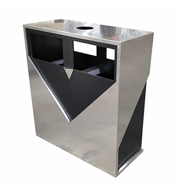 戶外小區噴塑雙層不銹鋼分類垃圾桶