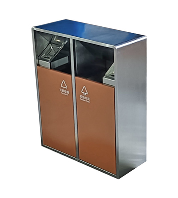 戶外小區噴粉不銹鋼兩分類垃圾桶