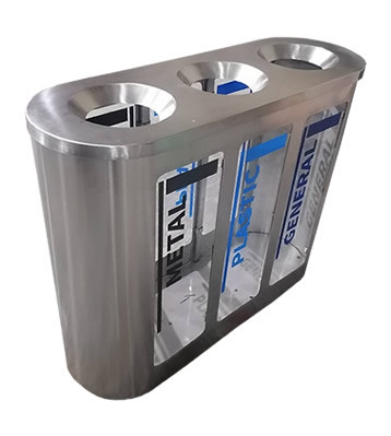 室內車站商用不銹鋼分類垃圾桶
