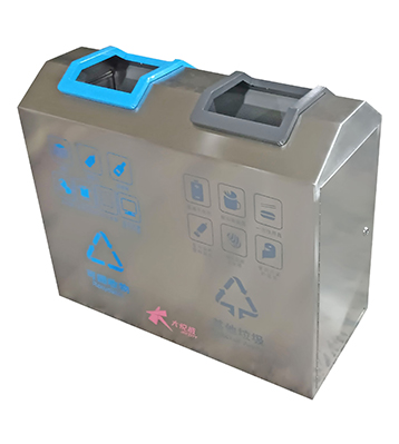 室內(nèi)車站商用不銹鋼分類垃圾桶