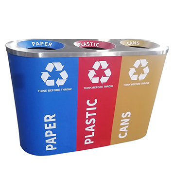 出口室內機場三分類不銹鋼垃圾桶