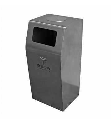 購物商場電梯口方形不銹鋼單桶