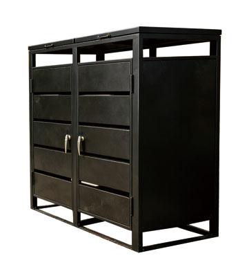 戶外花園240升鍍鋅板分類垃圾桶罩主圖