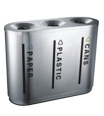 室內(nèi)不銹鋼三分類垃圾桶