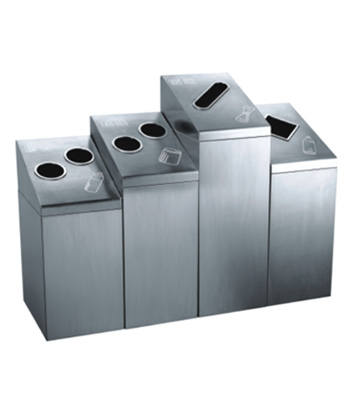 室內廢紙瓶罐不銹鋼四分類垃圾桶主圖