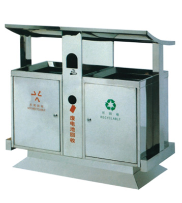 戶外城市街道環(huán)保不銹鋼分類垃圾桶