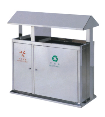 室內(nèi)不銹鋼屋形分類垃圾桶