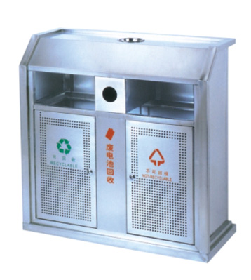 常用城市環保不銹鋼分類垃圾箱
