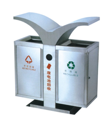 城市環衛翼形戶外分類不銹鋼垃圾箱