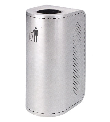 不銹鋼圓弧形靠墻垃圾桶