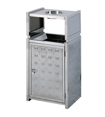 不銹鋼戶外帶門釘式垃圾桶