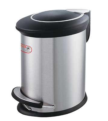 橢圓不銹鋼腳踏式垃圾桶