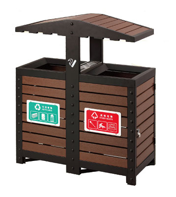 高檔商務(wù)鋼木垃圾桶