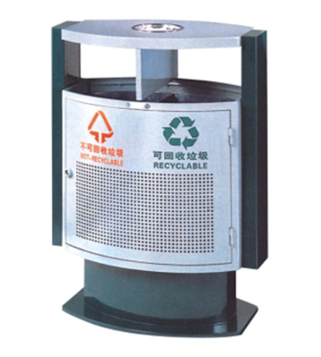 街道分類沖孔鋼制垃圾桶