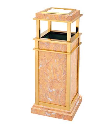 鈦金垃圾桶帶煙灰缸