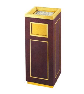 日式鈦金銅木垃圾桶