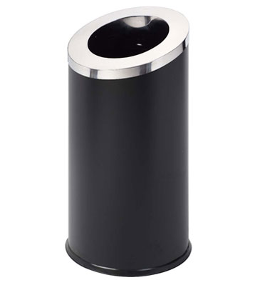 電鍍黑色斜切直投不銹鋼果皮箱