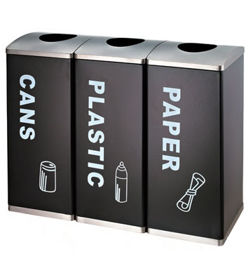 三分類烤漆鐵皮垃圾桶