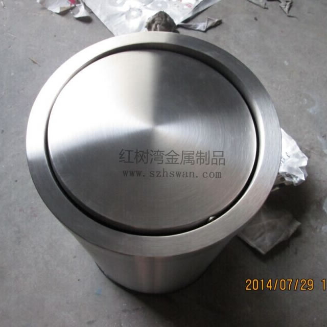 高檔室內(nèi)港式翻蓋不銹鋼果皮箱